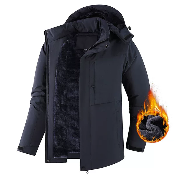 Men's winter cold-resistant cotton outdoor jacket, mountaineering jacket, warm and thickened cotton coat for middle-aged and elderly, waterproof