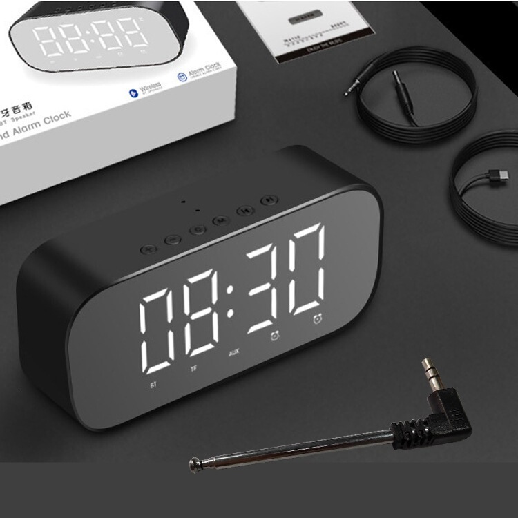 New S5 Mirror Temperature Alarm Clock Bluetooth Speaker Mini Radio Home Card-Insertable Radio Gift Audio Device New S5 Mirror Temperature Alarm Clock Bluetooth Speaker Mini Radio Home Card-Insertable Radio Gift Audio Device