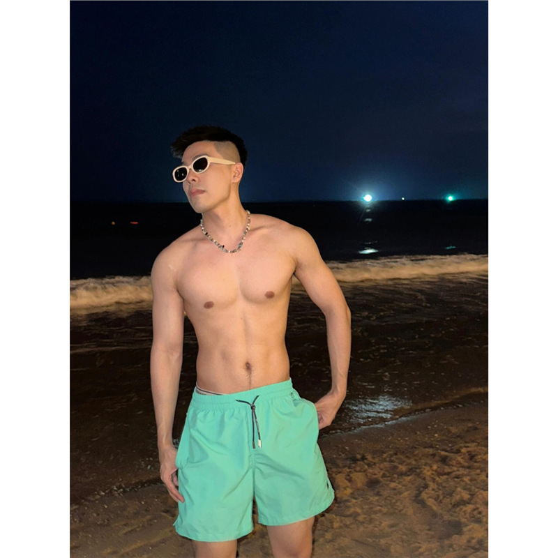 Summer Beach Quick-Dry Shorts Men's Casual Loose Sports Fitness Knee-Length Shorts