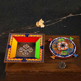 藏式五彩坛城香盘 禅意香具 室内熏香藏香底座檀香香盘