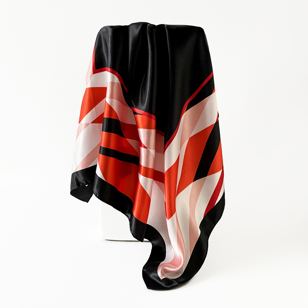 Women's Elegant Retro Color Block Polyester Silk Scarf display picture 10