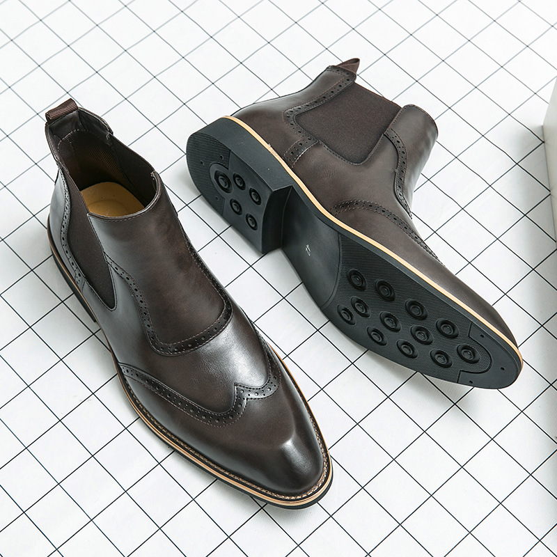 Big size new fashion men's autumn and winter leather boots trend in casual shoes_voghion.com