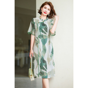 Summer Middle-Aged Mother's Dress Chinese Style Dress 2025 New Fashion Noble and Western Style Middle-Aged and Old