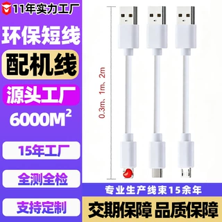 环保PVC注塑type-c电源线Type-c手机数据线0.3米短USB产品配机线