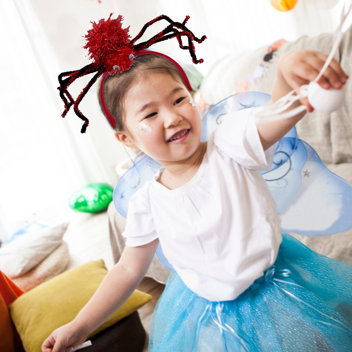 Transfronterizos Halloween tocado de cabeza de araña simple hebilla de cabeza de araña tocado de cabeza de araña arnés de cabeza de araña props de decoración arnés de cabeza