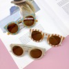 Retro children's fashionable sunglasses suitable for men and women, sun protection cream, glasses, UF-protection