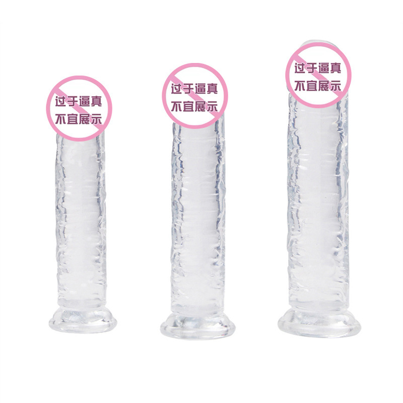 Large Egg-free Penis Transparent Jelly Crystal Simulation Small Size Wear Adult Female Masturbation Stick Dilapis
