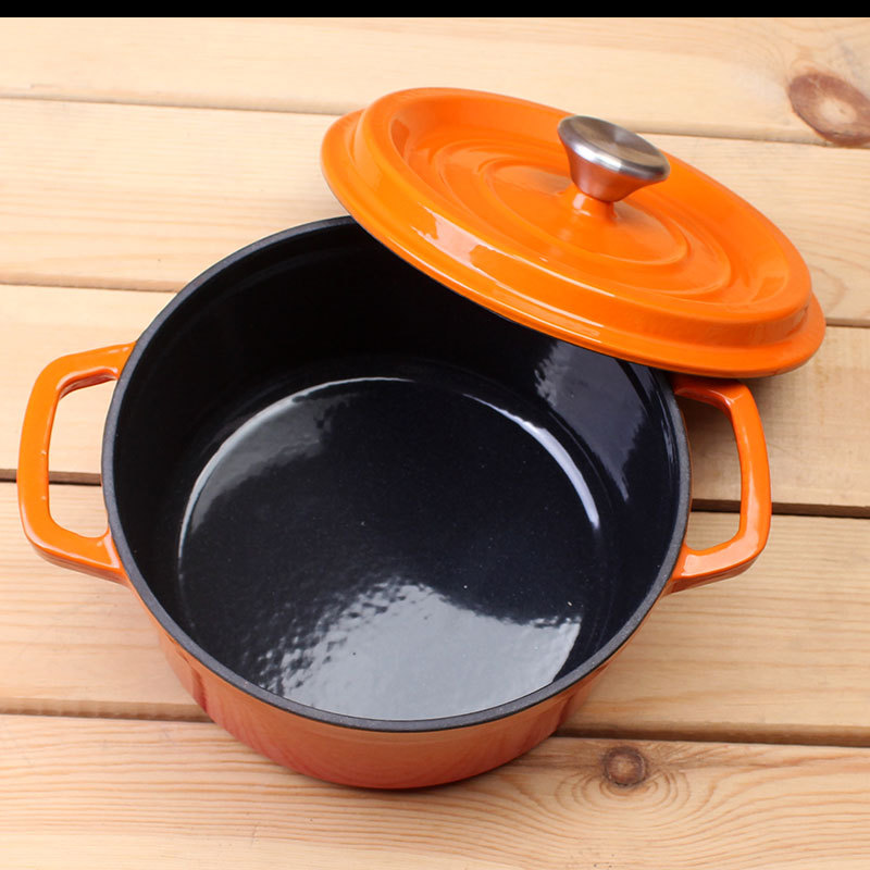 Factory supply wholesale export enameled soup pot stew pot clay pot pre-seasoned cooking utensil series