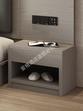 灰色床头柜简约现代白木色床边柜酒店宾馆公寓出租房卧室收纳小J^