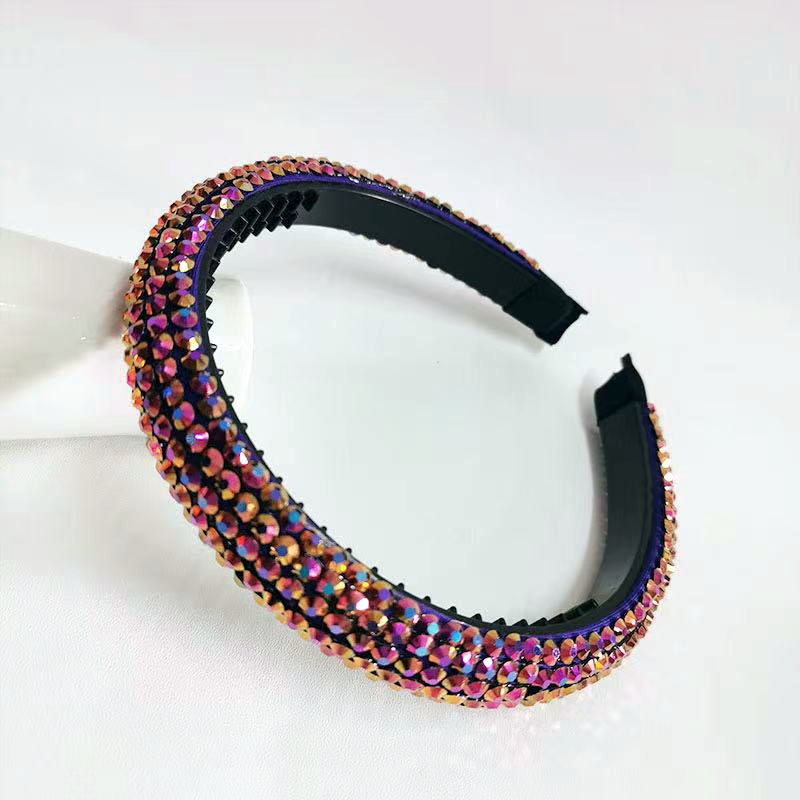 发箍细边水晶多色紫红色