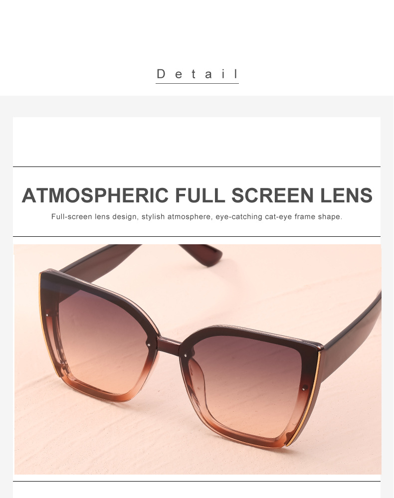 Modische Cat Eye Sonnenbrille Für Damen Mit Großem Rahmen_voghion.com