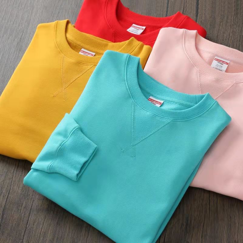 2025 Autumn/Winter 1238 Casual Candy 380g Pure Cotton Heavyweight Solid Color Loose Crew Neck Pullover Sweatshirt 2025 Autumn/Winter 1238 Casual Candy 380g Pure Cotton Heavyweight Solid Color Loose Crew Neck Pullover Sweatshirt