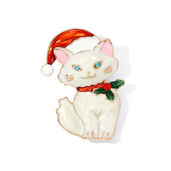 新しいクリスマスのブローチ漫画かわいい子猫のブローチに油を入れてピンを入れます。