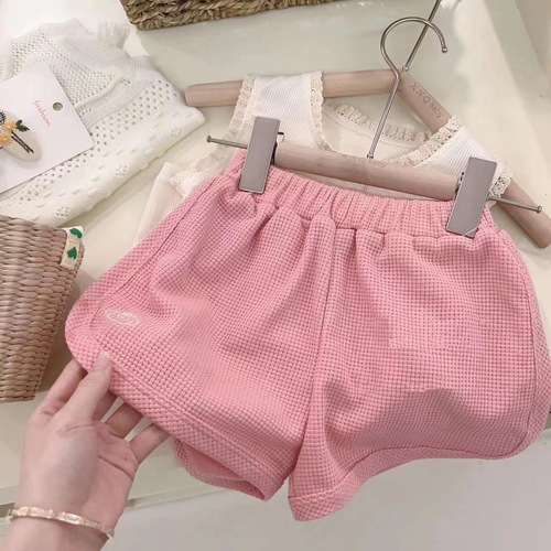 Pure cotton girls vest suit summer  new style children's Korean version of children's shorts casual two-piece set