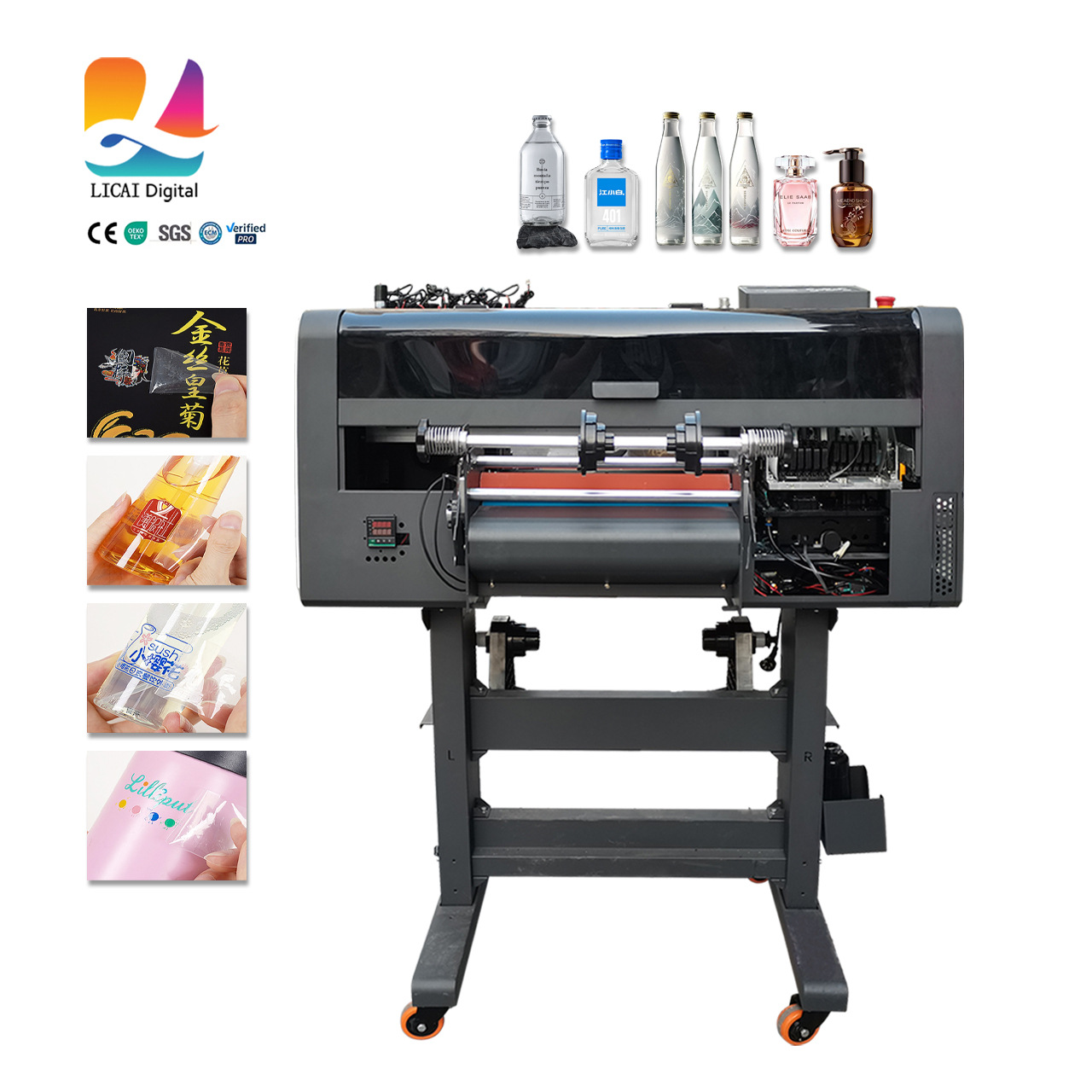 高品质UV水晶标卷材打印机UV仿刺绣设备个性logo多色贴纸打印设备