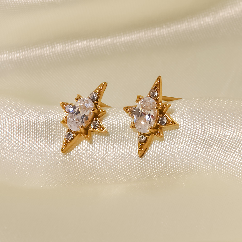 Fashion Star Stainless Steel Necklace Plating Zircon Stainless Steel Necklaces