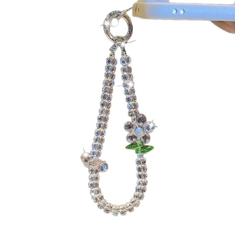 Verano de flores de vidrio frescas cadenas de diamantes flash ligeras de lujo alta sensación bolsos de cristal colgantes colgantes de mano chicas