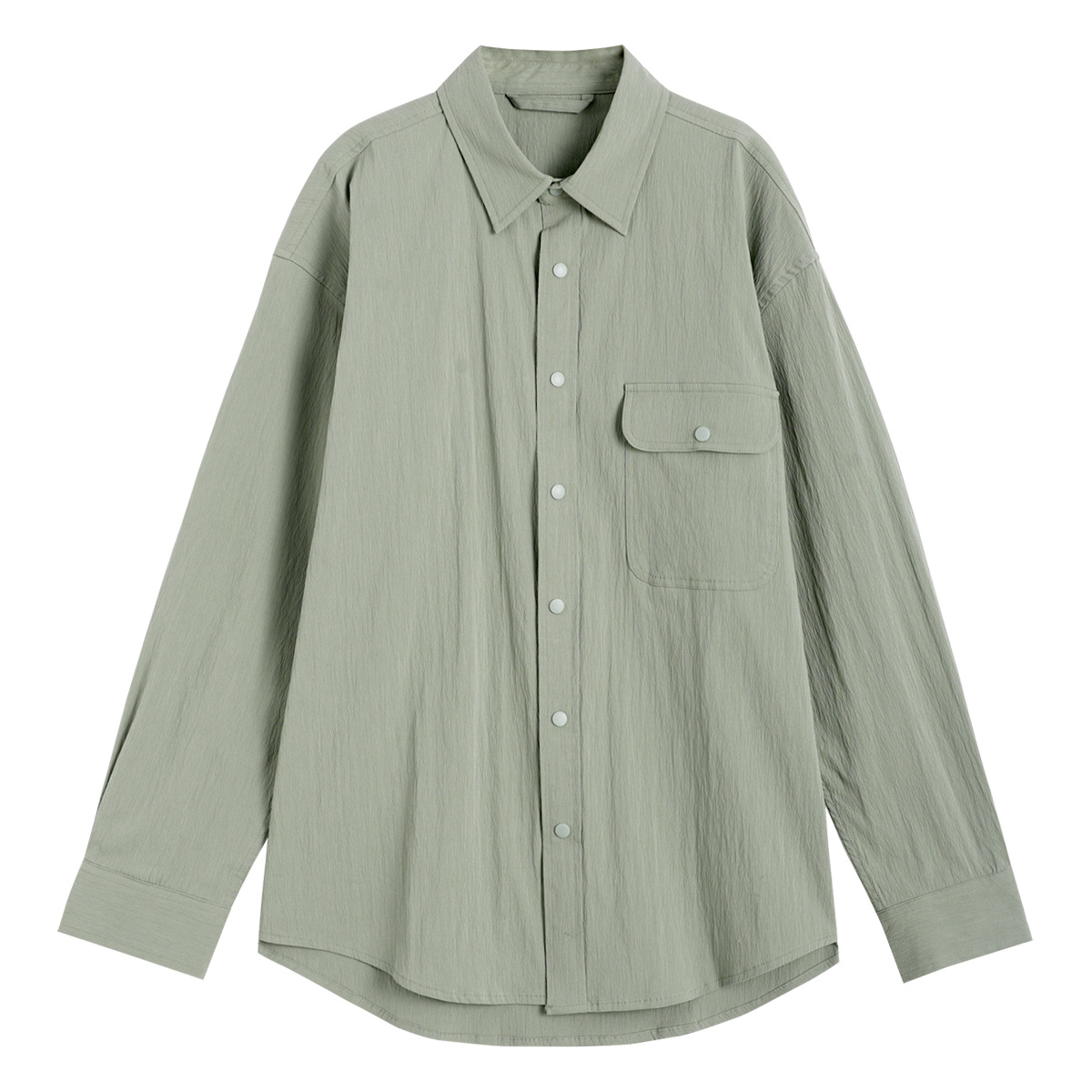 APO ropa de Hombre | Camisa de nylon plisada de alto grado 2024 primavera y verano color sólido casual tejido pu guapo camisa superior