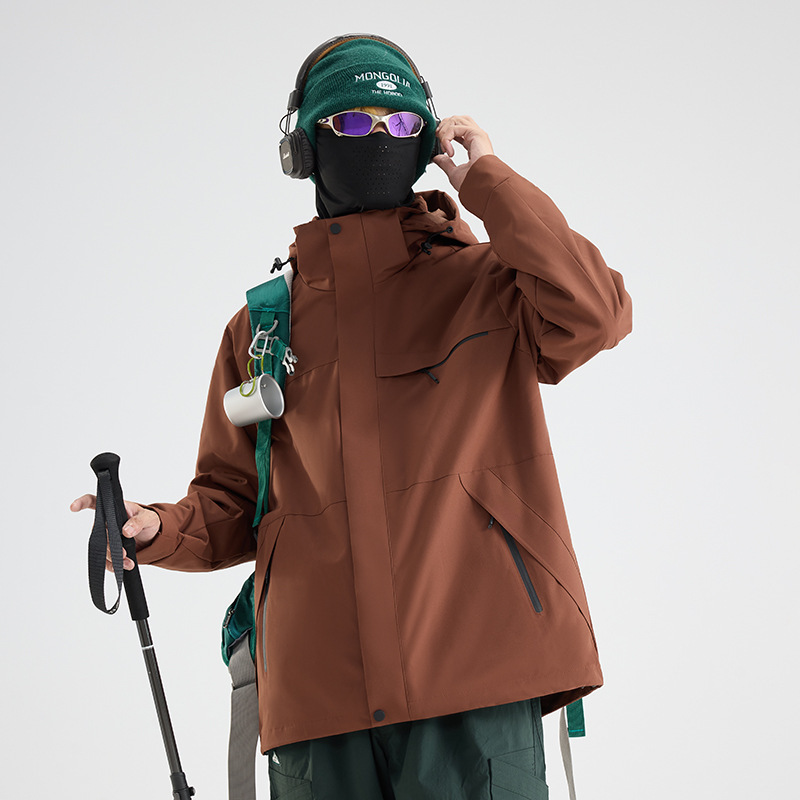 骆坨同款平替户外登山冲锋衣外套徒步男女抓绒可拆卸防风防水百搭|undefined