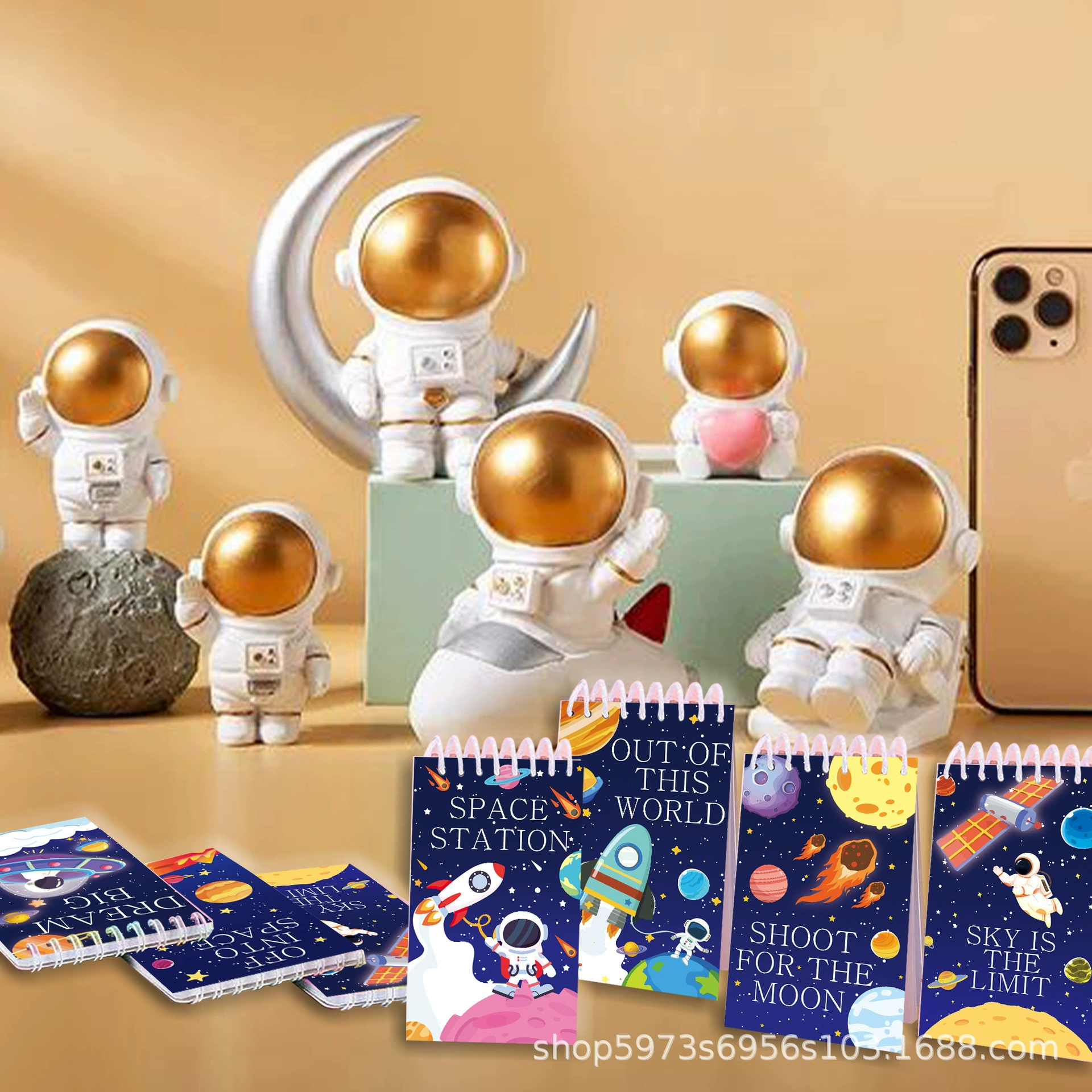 XQ006 Planet vertically flipped portable coil notepad student paper notepad can tear loose leaf notes