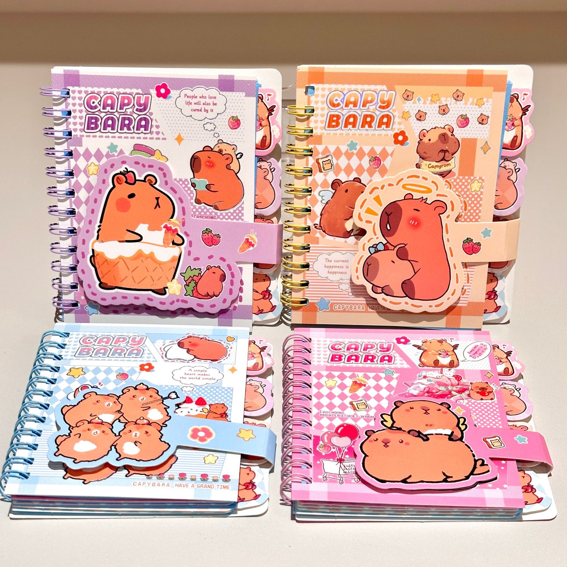 Capibara cuaderno de bobina dividida dulce A7 cuaderno portátil de palabras cuaderno estudiantes papelería al por mayor