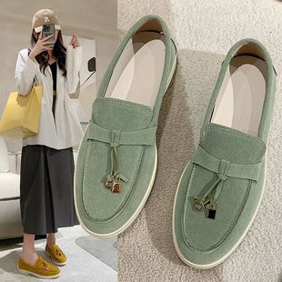 2025 Spring New Sweet Women's Flat Shoes Popular Loafers Autumn Versatile Single Shoes Women's Shoes Large Size 43