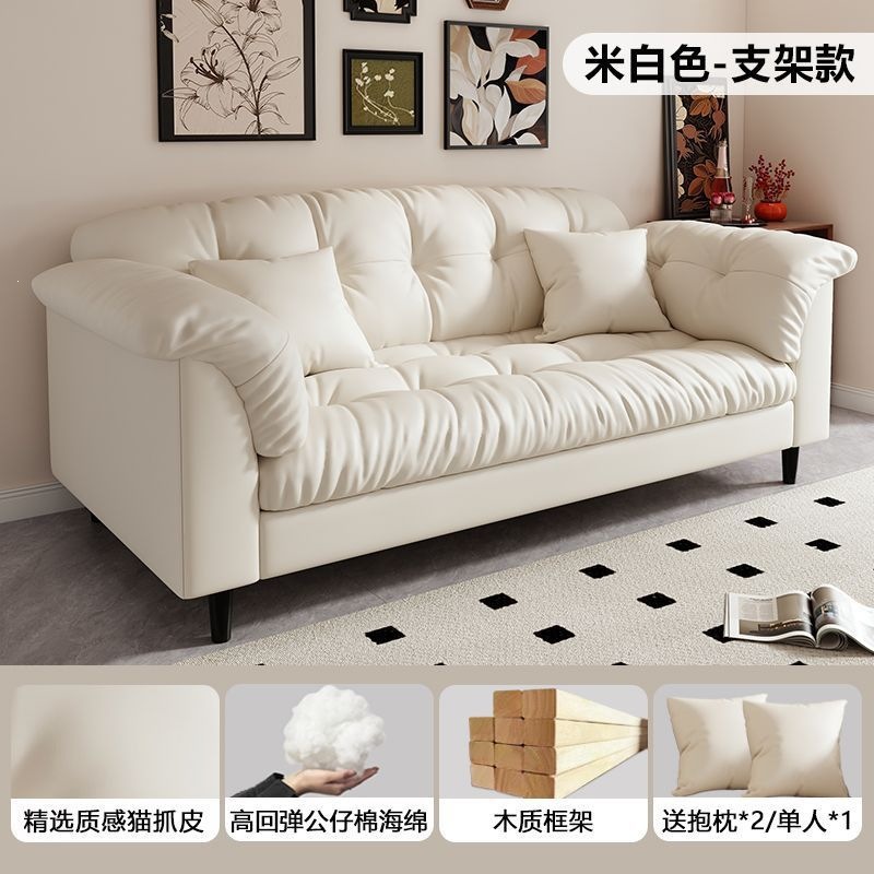 Fábrica directa sofá de tela nuevo tipo de sala de estar doméstica pequeña casa de alquiler doble dormitorio moderno simple línea directa