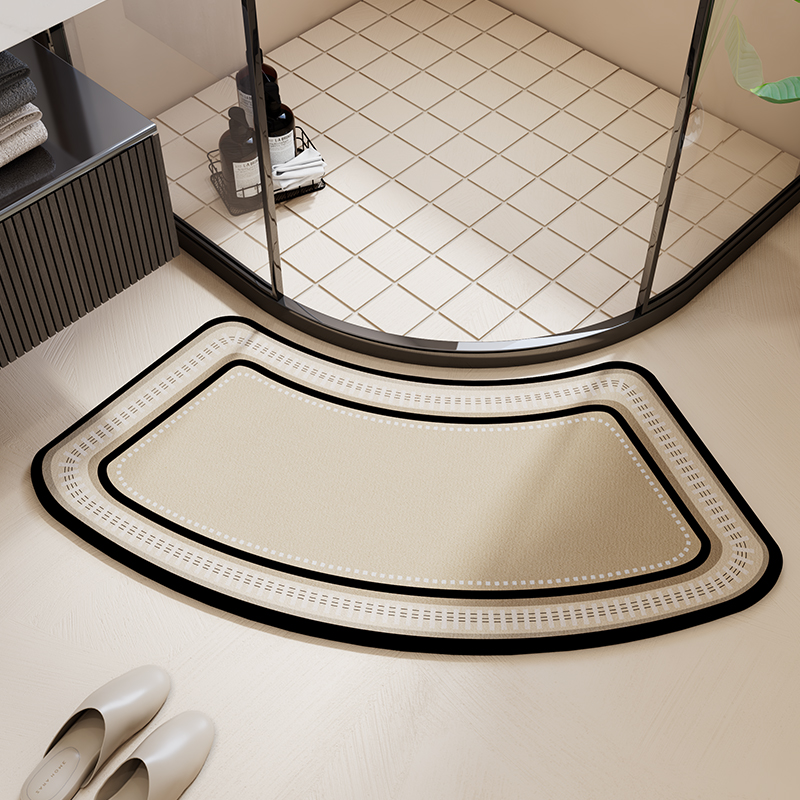 Curved Bathroom Mat Dirt Resistant Household Quick-drying Diatom Mud Mat Bathroom Shower Room Doorway Anti-slip Mat Foot Mat