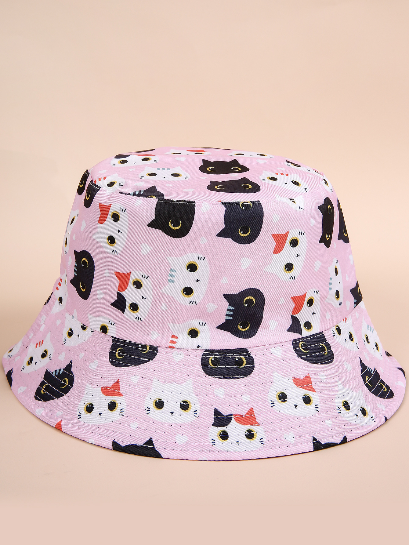 Personalizada de dibujos animados de impresión animal gatito pescador sombrero de los hombres y las mujeres de moda de la calle verano a prueba de sol sombrero de la cuenca