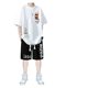 Pure CoTTon YouTh Summer SuiT Boys ShorT-sleeved T-shirT Half-sleeved New STyle Big and High School STudenTs Trendy Leisure SporTs