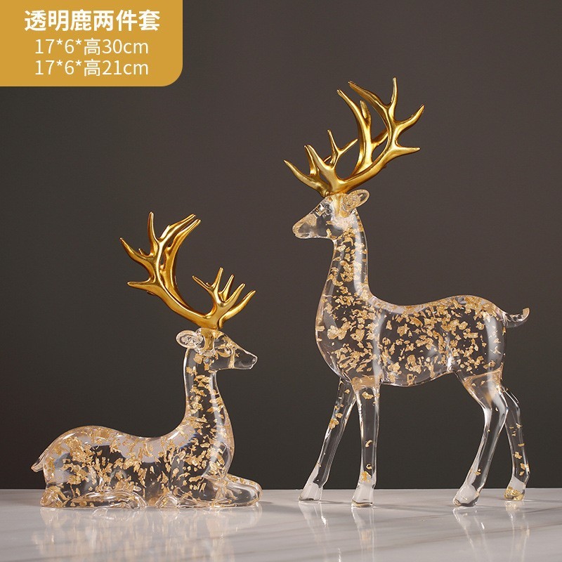 北欧シンプル樹脂工芸品福禄双至ヘラジカ置物リビング玄関キャビネット創意移転プレゼント|undefined