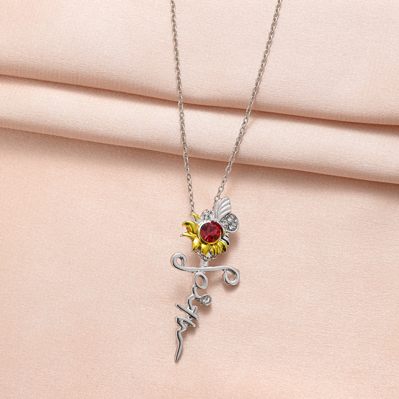 Elegant Simple Style Sunflower Butterfly Alloy Zircon Women's Pendant Necklace display picture 3