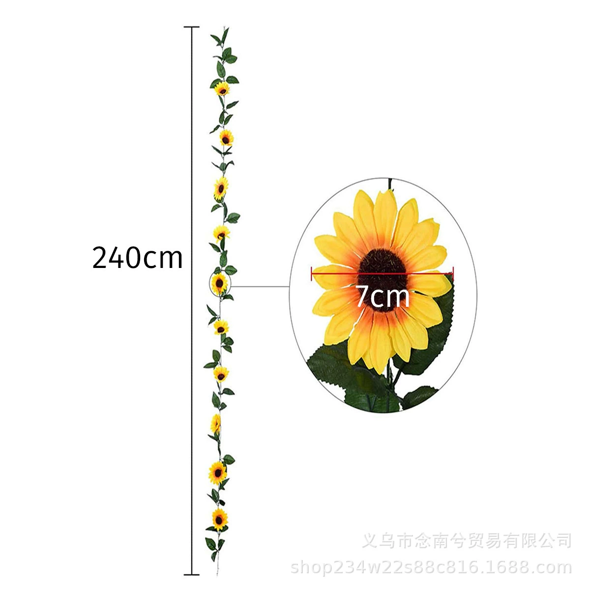Artificial sunflower 26-head sunflower vine fake flower for home decor, homestay balcony decor, vine supplier wholesale