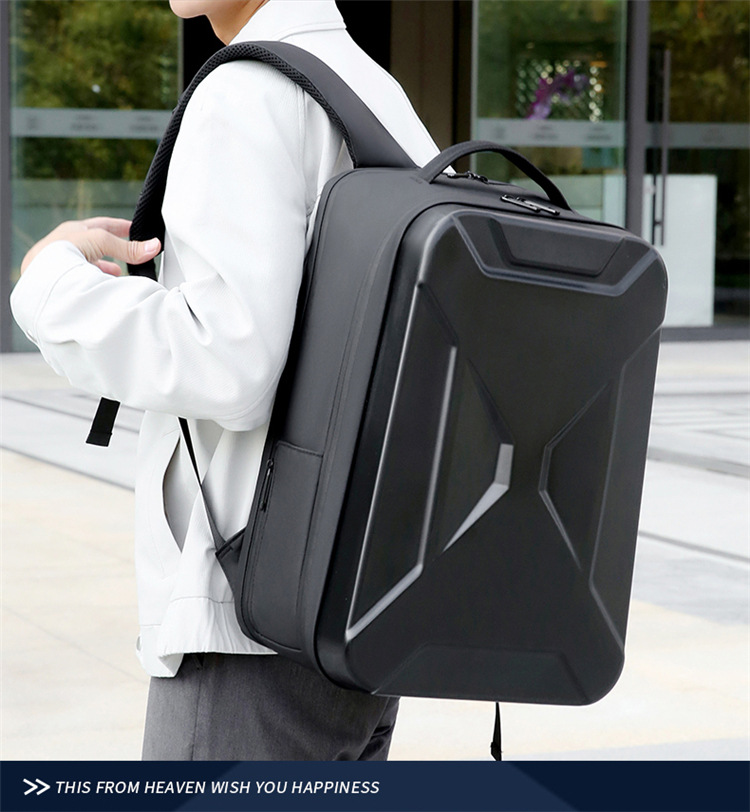 A new cross-border hard-shell business backpack with large capacity and multiple functions, a 17-inch computer bag for commuting and business trips, and a high-end feel on both shoulders undefined