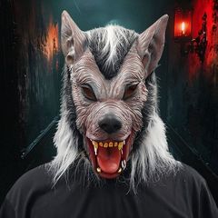 クロスボーダーウルフヘッドラテックス動物ヘッドギア面白いダンスパーティー用ラテックスマスクお化け屋敷コスプレ小道具パーティー用品