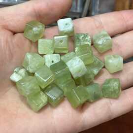 岫玉青提奶盖方糖diy手工配件编手绳手链串珠挂件手串文玩饰品