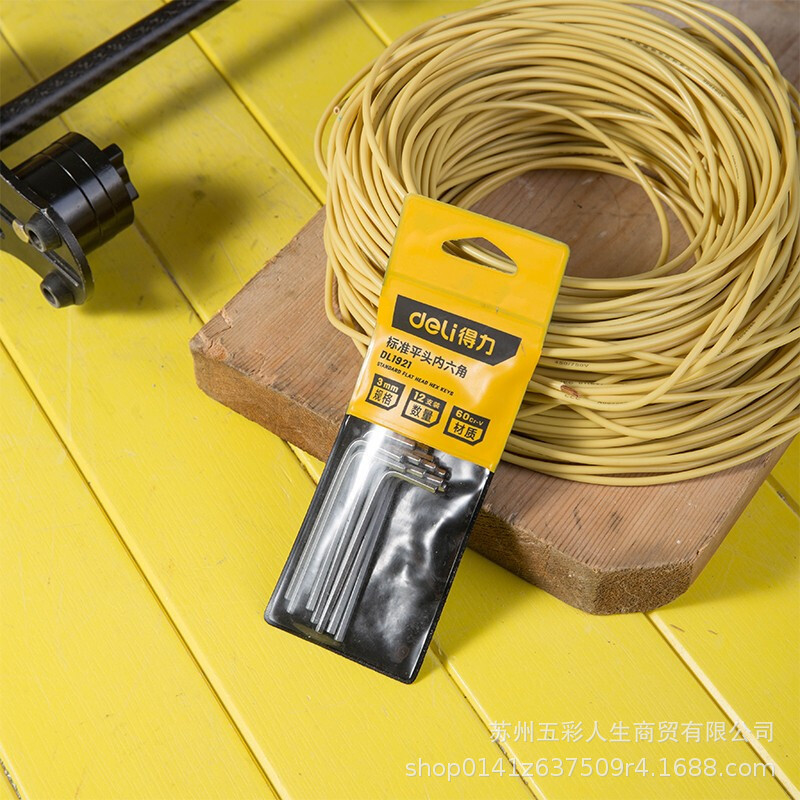 得力工具DL1940雾面标准平头 长型平头内六角 内六角扳手 长型平