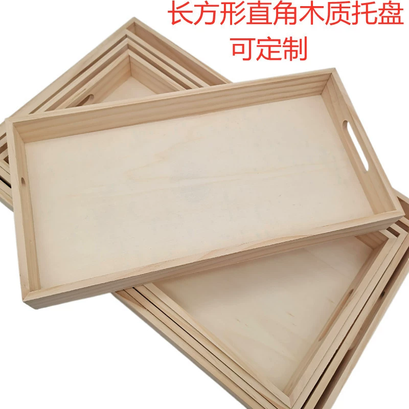 Креативная деревянная тарелка для фруктов Прямоугольный прямоугольный деревянный поднос Сосновая тарелка Отель Чайный поднос Домашний ящик для хранения