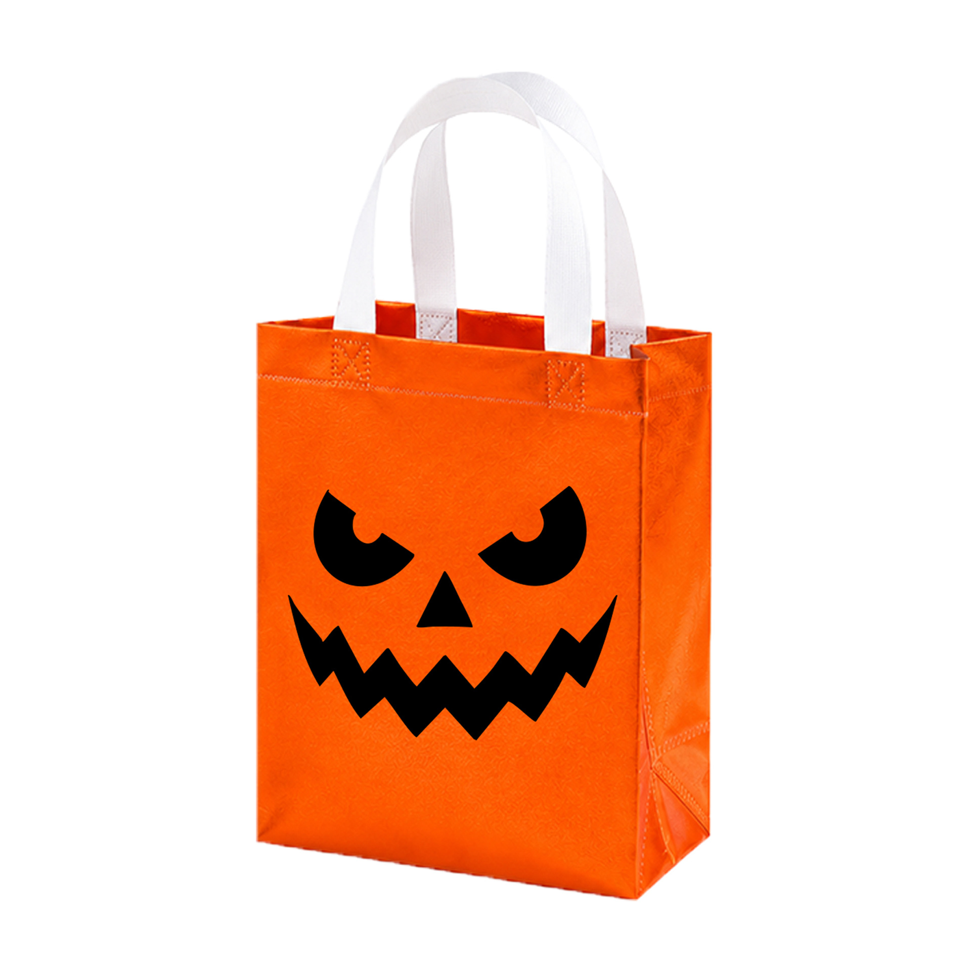 Bolsas de regalo de Halloween al por mayor ecológicas no tejidas bolsas de compras impresas fantasmas naranjas bolsas de azúcar para niños