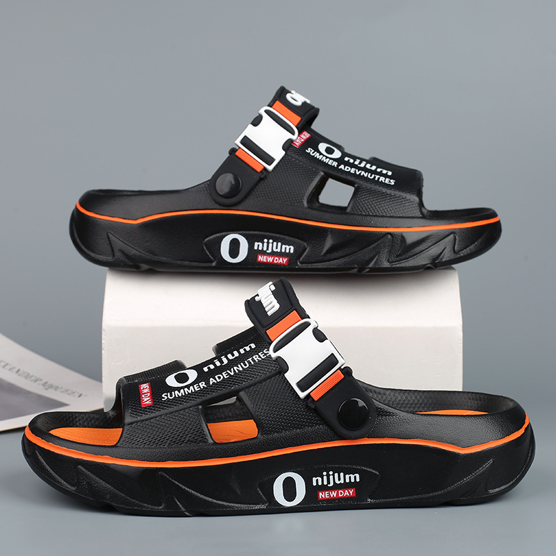 New Cross-Border Men's Sandals 2025 Summer Thick-Soled Home Non-Slip Wear-Resistant Odor-Resistant Fashionable Beach Slippers