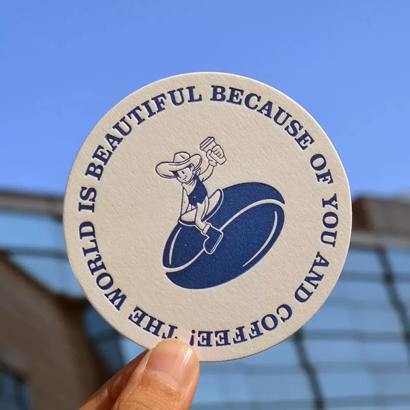 吸水纸杯垫工厂凹凸印刷酒吧茶饮咖啡LOGO一次性纸杯垫茶杯垫批发