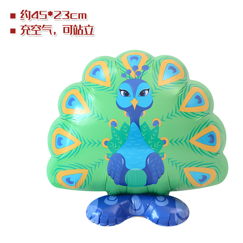 Decoración de fiesta Decoración Accesorios de fotografía globo de juguete 4D tridimensional de pie pequeño animal de dibujos animados forma globo de película de aluminio