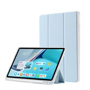 For Huawei MatePad 11.5s Flat Panel Protective Case Transparent with Pen Slot 30% Fold SE10.4 Inch Leather Case