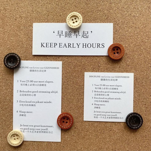 20 pts Retro Wooden Button Pin Creative I-Spike Cork Felt Photo Wall Message Board Pin Pin Pin