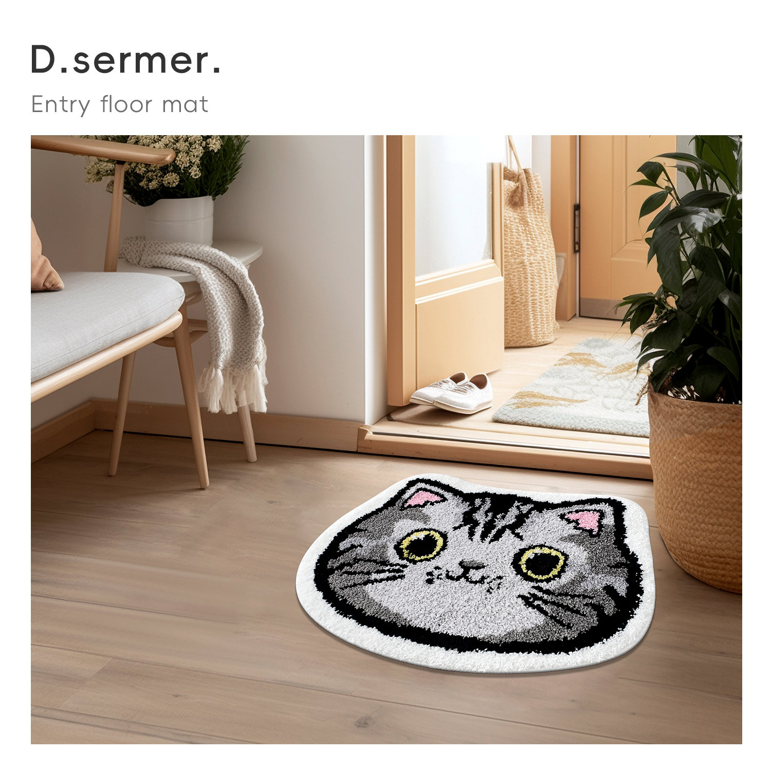 Fuente de fábrica de dibujos animados alfombra antideslizante puerta de entrada alfombra de puerta sucia alfombra alfombra de baño alfombra doméstica alfombra de floquete