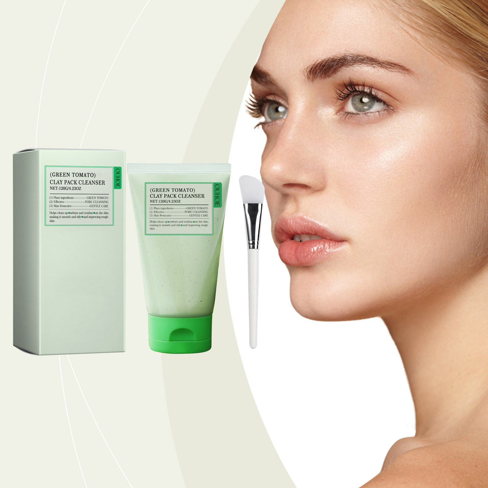 Ouhoe Green Tomato Facial Cleanser Gentle Cleansing Facial Skin Oil Fresh Refreshing Nourishing Cleansing