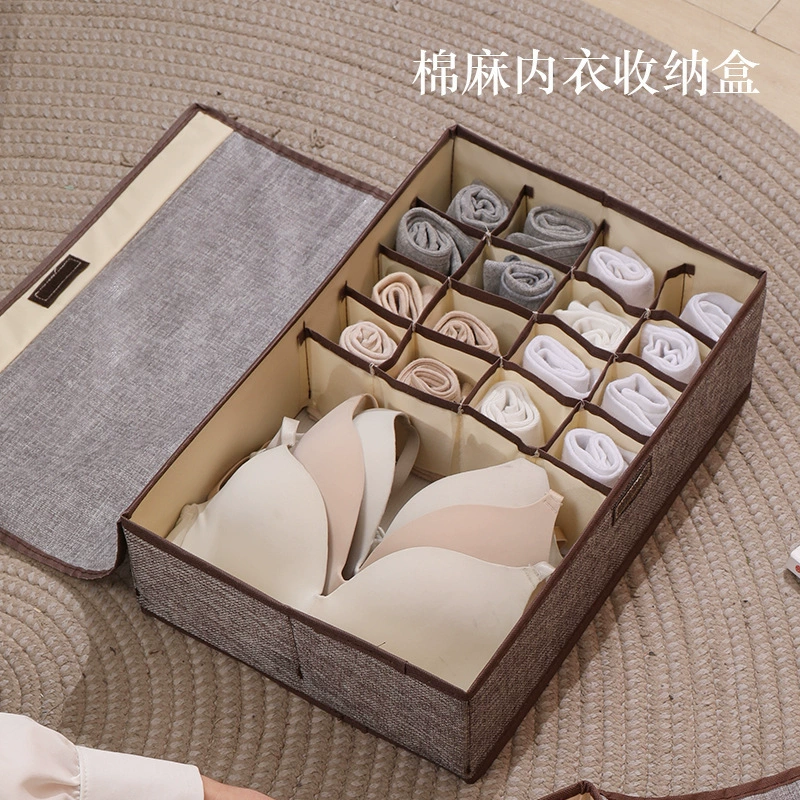  underwear, bra, socks, cloth, storage box, cotton and linen