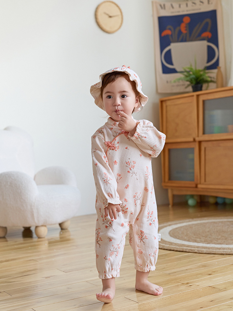 Bebé recién nacido Ropa bebé mono algodón mameluco recién nacido mameluco bebé niña nuevo estilo nacional salida mameluco