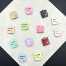 合金|彩色happy便利贴|金属饰品串珠配件手机项链钥匙扣diy手工