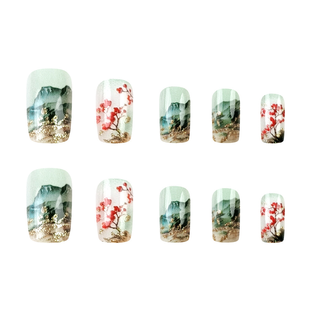 Lvzhan Shanlin polvo de manicure, simple parche de uñas cuadrado europeo, uñas de venta caliente transfronteriza